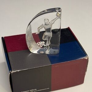 Mats Jonasson Soccer Player Crystal Sculpture